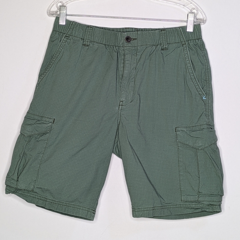 Tommy Bahama Green Button & Zip Cotton Blend Cargo Shorts M
